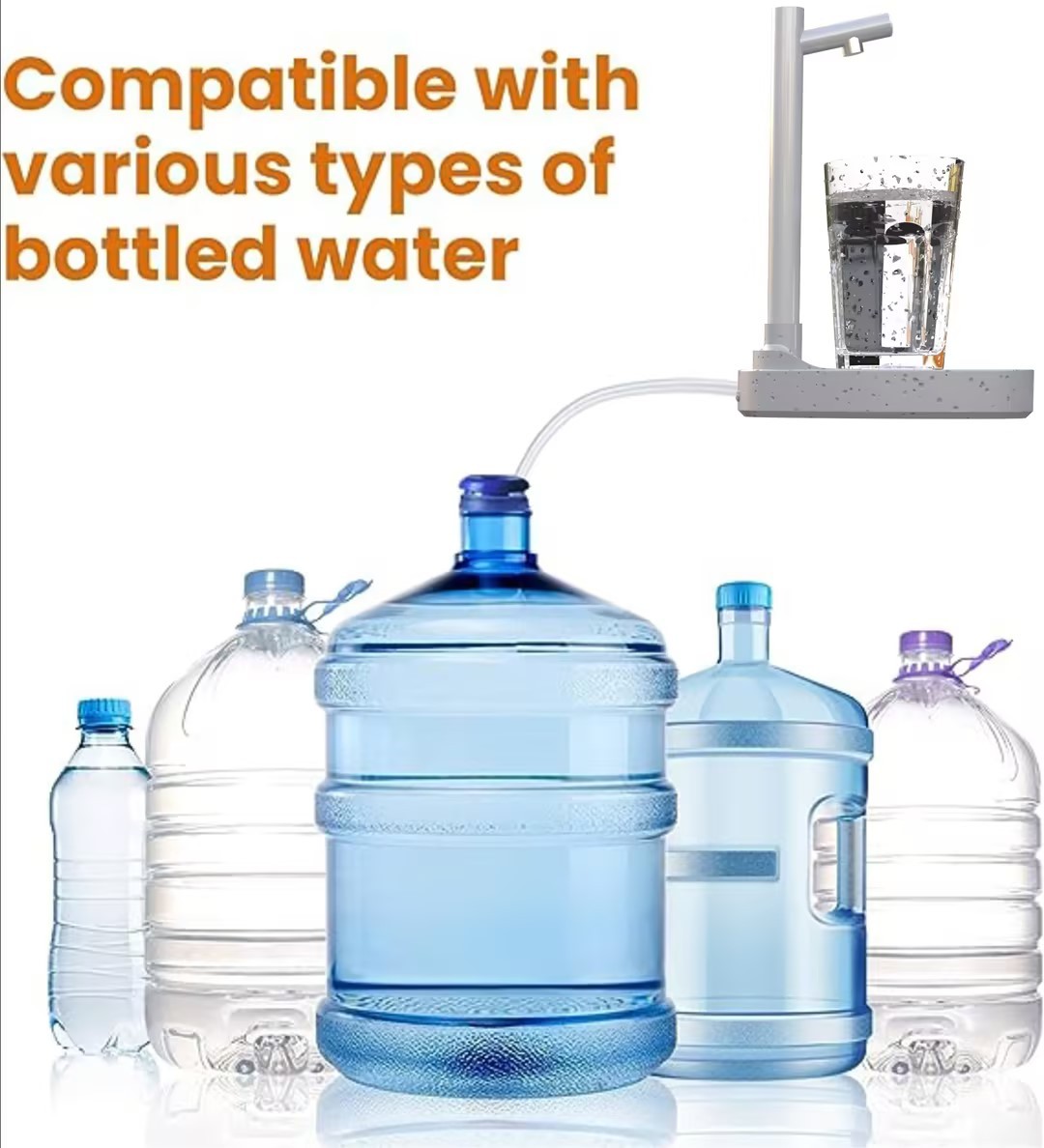 Water Dispenser Automatic Water Bottle Desktop Rechargeable Water Dispenser With Stand