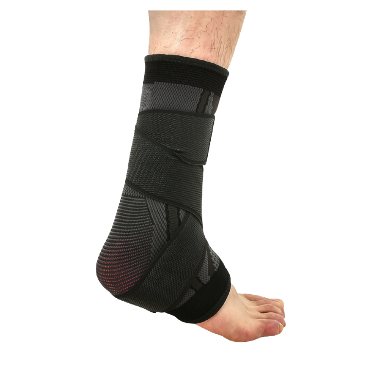 Compression Ankle Sleeve with Support Strap – Heel & Arch Relief