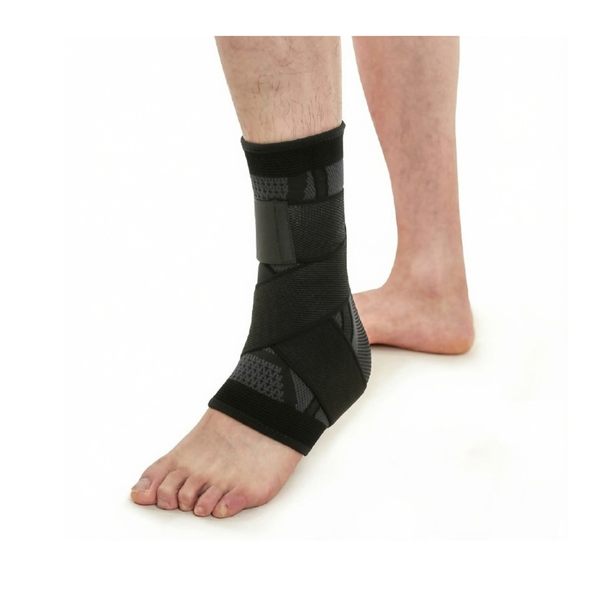 Compression Ankle Sleeve with Support Strap – Heel & Arch Relief