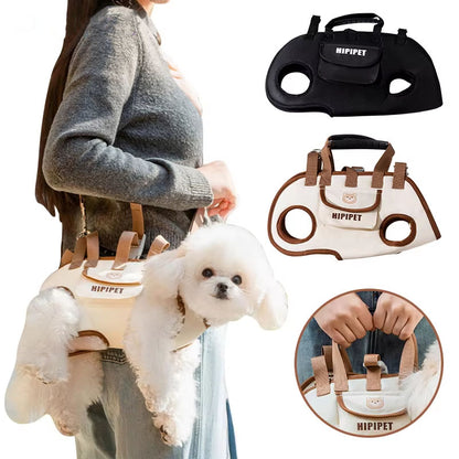 Hands-free crossbody pet sling carrier for small dogs and cats
